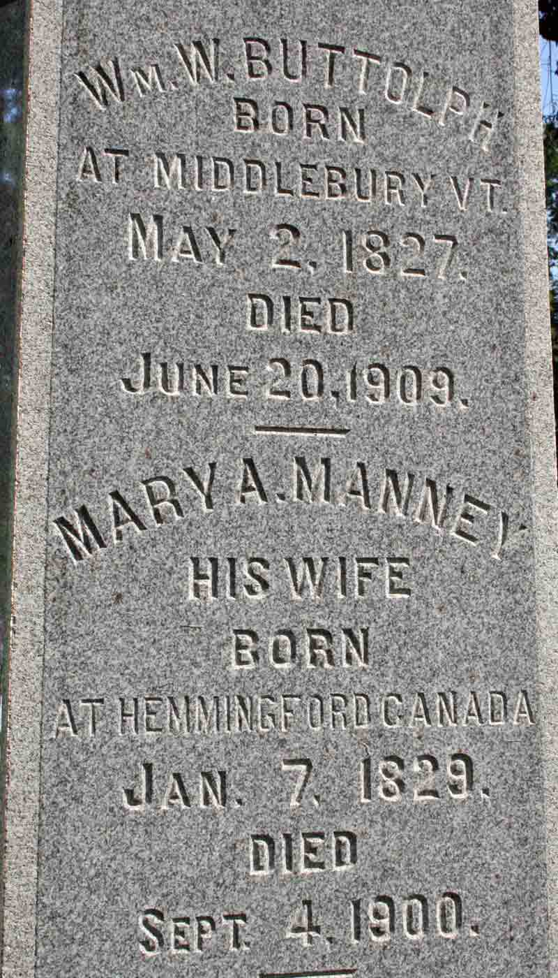 William Wallace Buttolph grave in Bloomington, IL