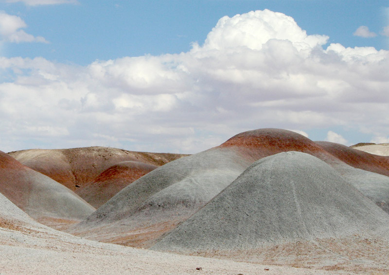 Gray Hills near Tuba City, AZ with clooud above